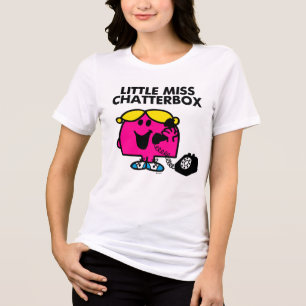 T-shirt Senhorita pequena Chatterbox & telefone preto