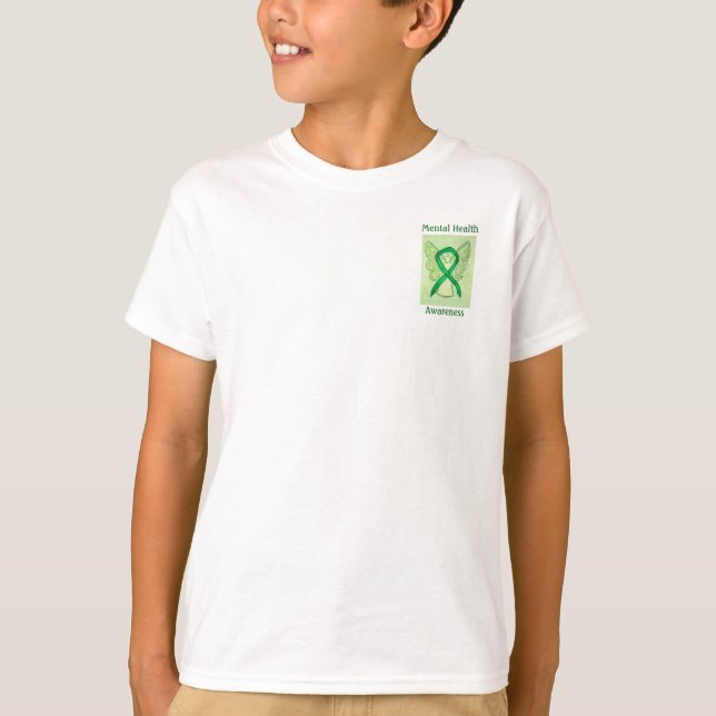 T-shirt Sensibilização para a saúde mental Fita Verde Tela (Frente)