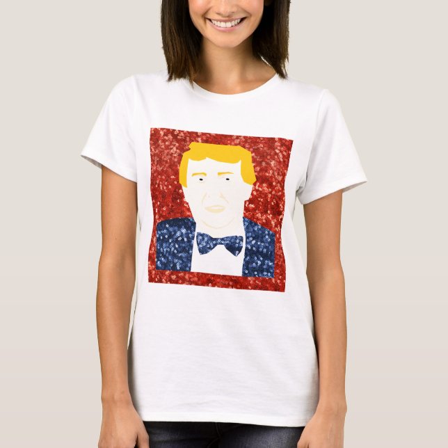 T-shirt sequin donald trump (Frente)