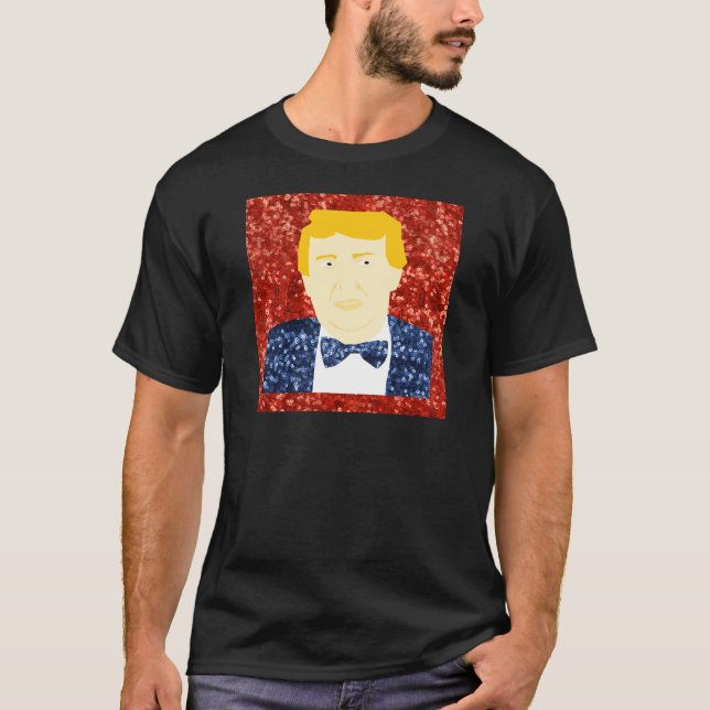 T-shirt sequin donald trump (Frente)