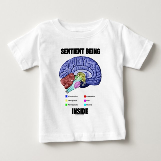 T-shirt Ser sensível interior (cérebro anatômico) (Frente)