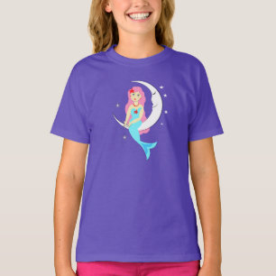T-shirt Sereia bonito Na Lua