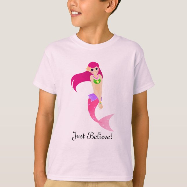 T-shirt Sereia cor-de-rosa (Frente)
