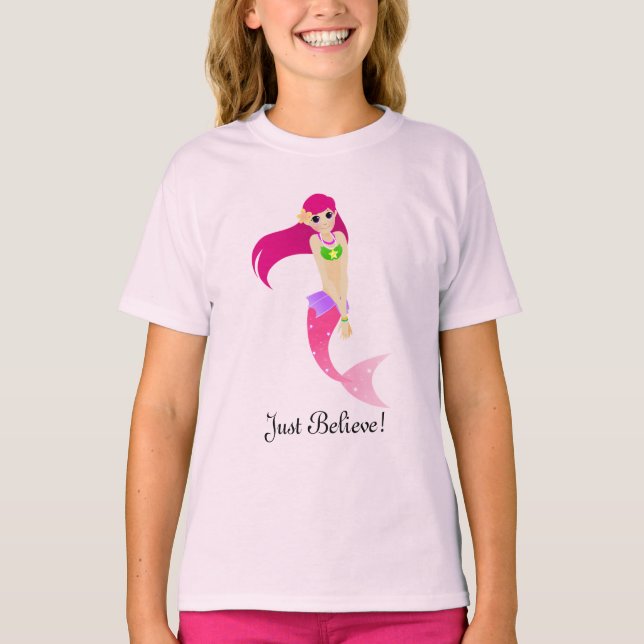 T-Shirt Sereia Rosa (Frente)