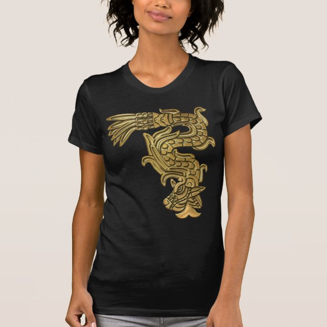 T-shirt Serpente Dourado asteca (Frente)