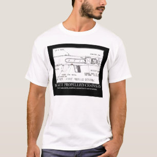 T-shirt serra de cadeia propelida foguete