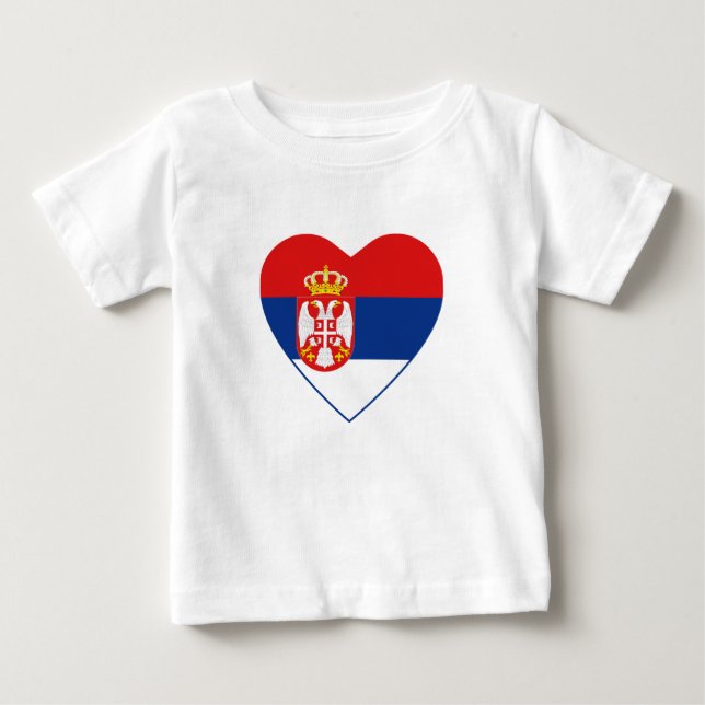 T-shirt Sérvia Flag Heart Shirt (Frente)