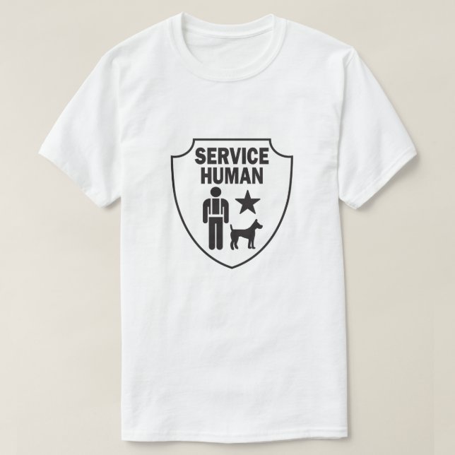 T-shirt Serviço de donos de cães engraçados humanos (Frente do Design)