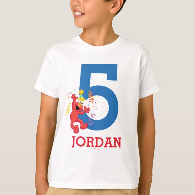 T-shirt Sesame Street | Elmo - Arco-íris 5º Aniversário (Frente)