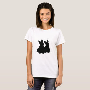 T-shirt Sessão negra Terrier escocesa/silhueta