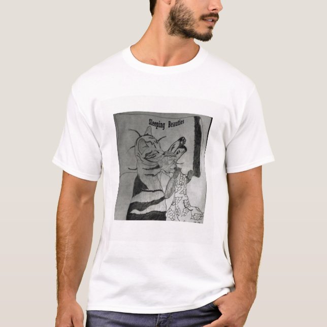 T-shirt Sesta do gato com um macaco (Frente)