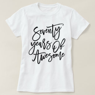 T-shirt Setenta anos de roteiro preto impressionante