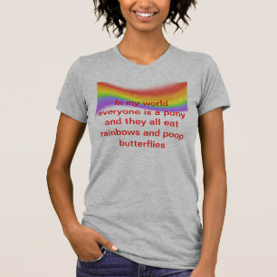 T-shirt Seus todos os arcos-íris e borboletas