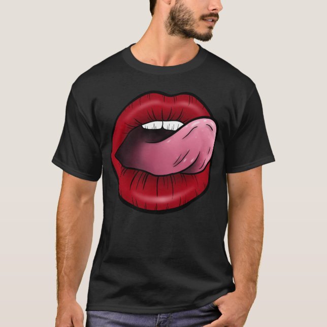 T-shirt "sexy" do clássico dos homens dos lábios (Frente)