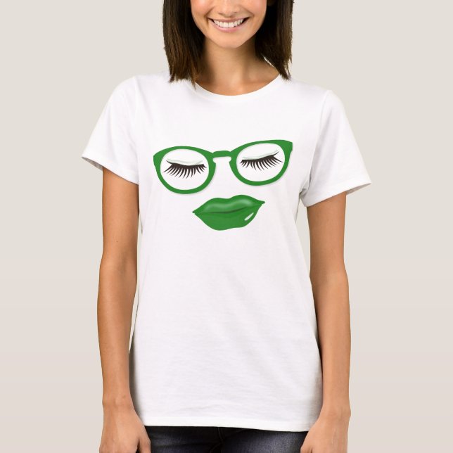 T-shirt "sexy" dos vidros verdes (Frente)