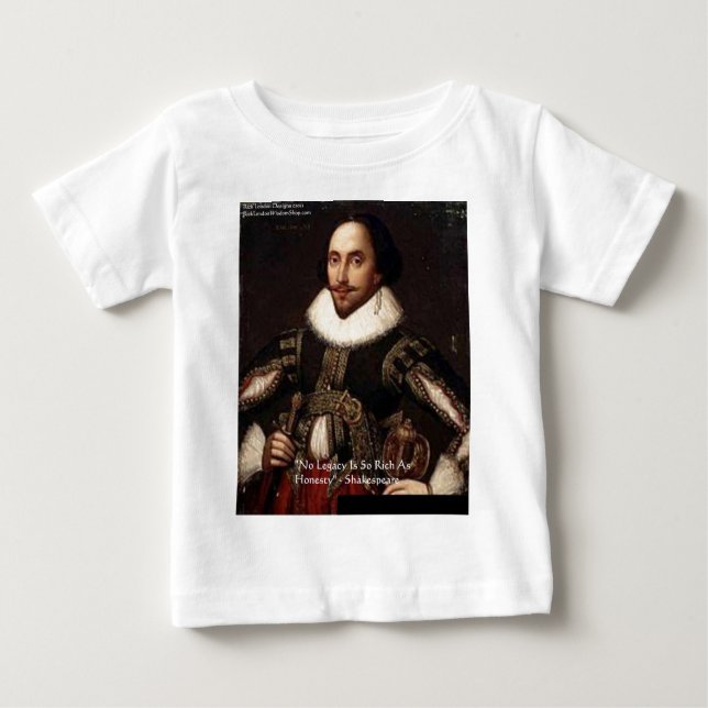 T-shirt Shakespeare "Honestidade do Legado" Citação Oferta (Frente)