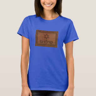 T-shirt Shalom de madeira cinzelado
