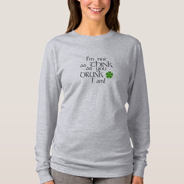 T-shirt Shamrock bebado Humor Verde (Frente)