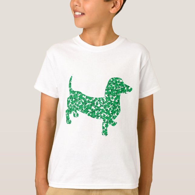 T-shirt Shamrock Dachshund (Frente)