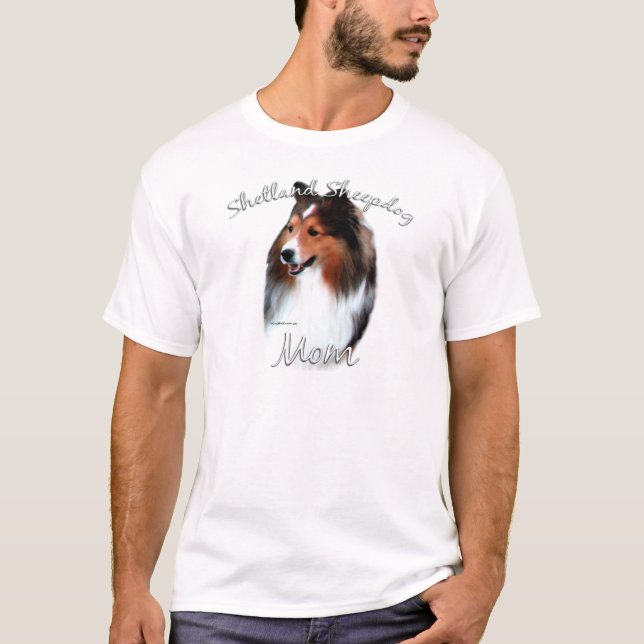 T-shirt Shetland Sheepdog (sable) Mãe 2 (Frente)