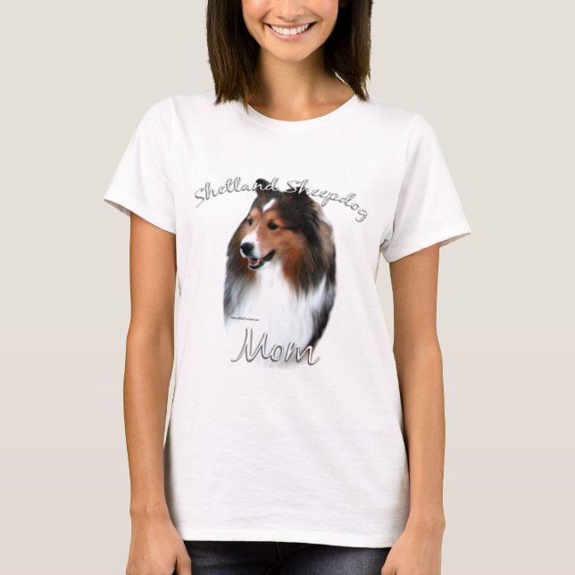 T-shirt Shetland Sheepdog (sable) Mãe 2 (Frente)