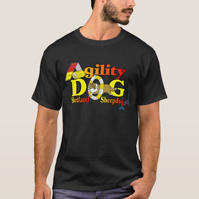T-shirt Shetland Sheepdog Sheltie Agilidade (Frente)