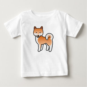 T-shirt Shiba Inu, caricatura vermelha