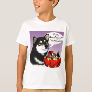 T-shirt Shiba Inu (preto) Halloween Candy