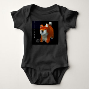 T-shirt Shiba Puppy 3D Art Dog Nome Ano Bebê Bodô