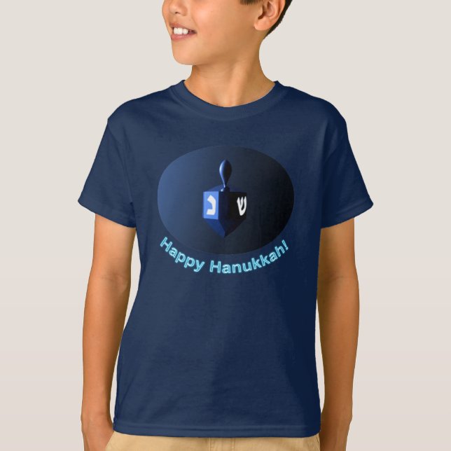 T-shirt Shiny Blue Dreidel (Frente)