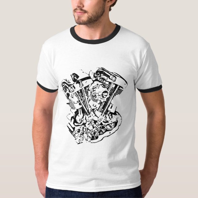 T-shirt Shovel Engine Old School T (Frente)