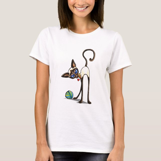 T-shirt Siamese Cat Yarn Thief (Frente)