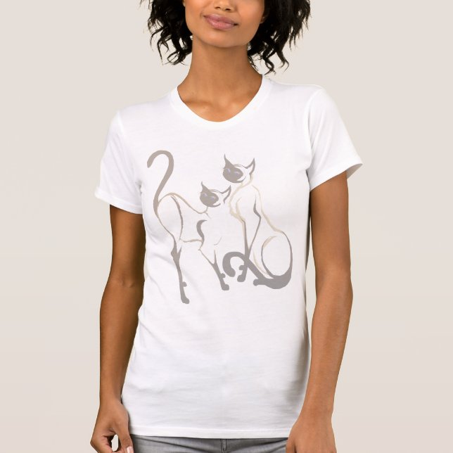 T-shirt Siamese de 2 gatinhos (Frente)