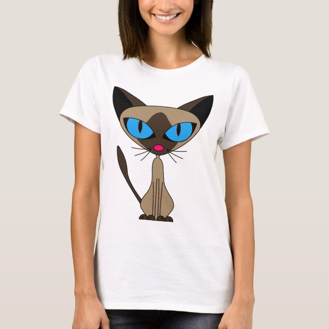 T-shirt Siamese se você por favor - gato Siamese dos (Frente)