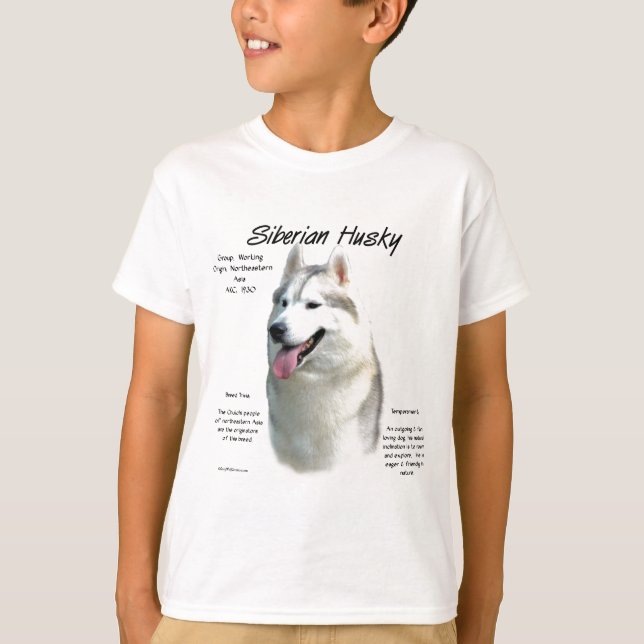 T-shirt Siberian Husky History Design (Frente)
