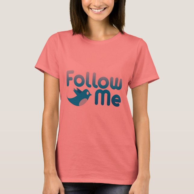 T-shirt Siga-me no Twitter Sr. Funny Parody (Frente)