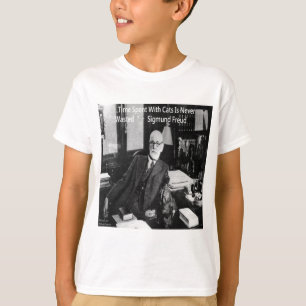T-shirt Sigmund Freud em Seu Escritório & Citação de Gato