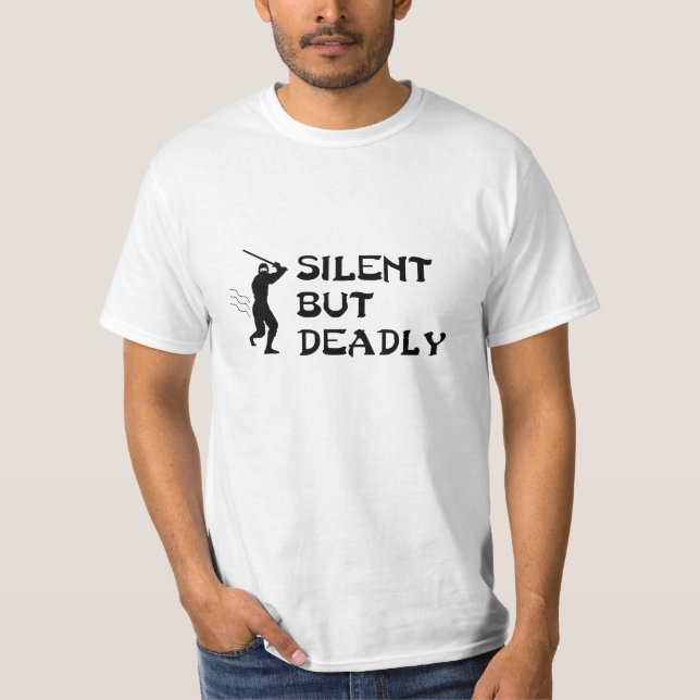 T-shirt silencioso mas mortal de Ninja (Frente)