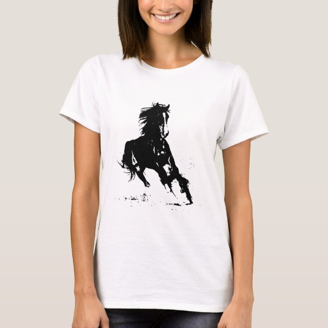 T-shirt Silhouette de Cavalo (Frente)