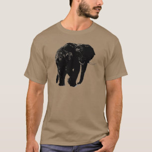 T-shirt Silhouette de Elefante Preto
