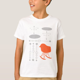 T-shirt Silhueta cinzenta da cadeira do teste padrão do