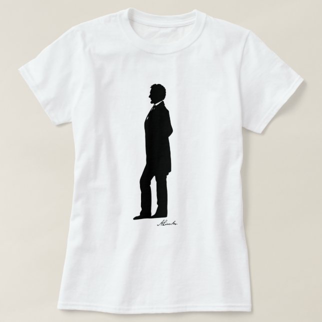 T-shirt Silhueta de Abraham Lincoln (Frente do Design)
