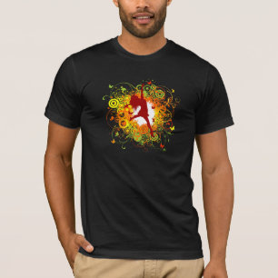 T-shirt Silhueta de Dançarina com Redemoinhos Florais