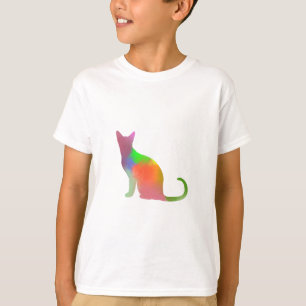T-shirt Silhueta de Gato em Aquarela
