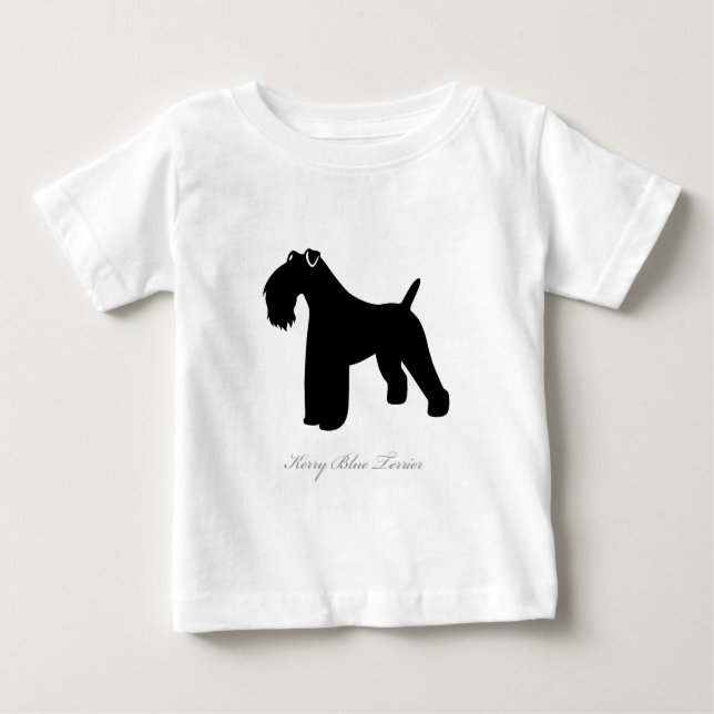 T-shirt Silhueta de Terrier de azul de Kerry (Frente)