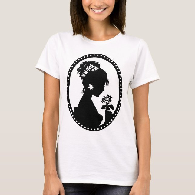 T-shirt Silhueta do cameo do Victorian (Frente)