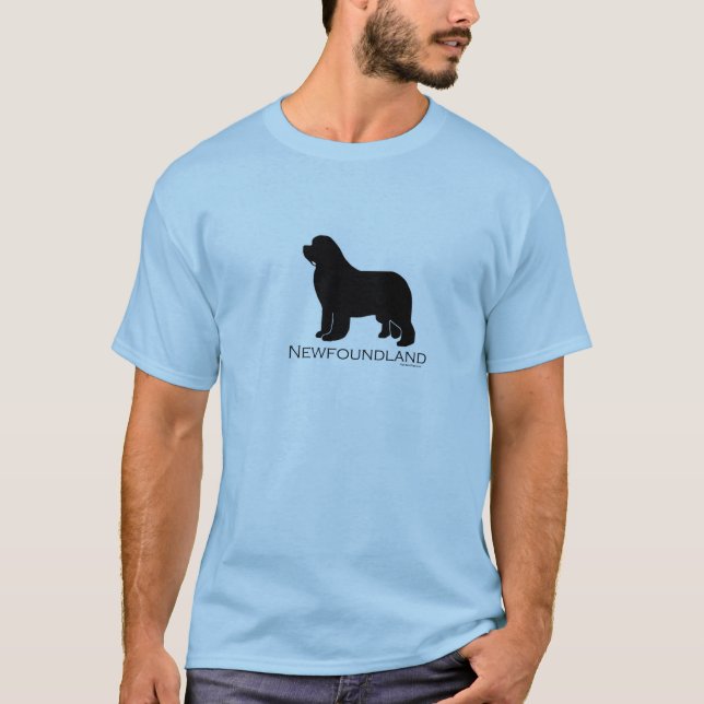 T-shirt Silhueta do cão de Terra Nova (Frente)