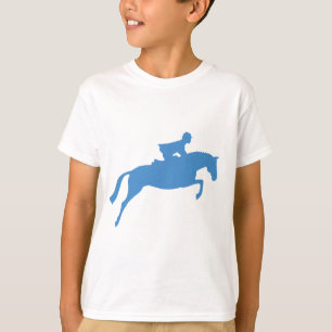 T-shirt Silhueta do cavalo da ligação em ponte (azul)