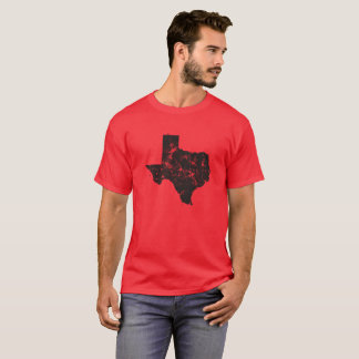 T-shirt Silhueta do estado de Texas do vintage