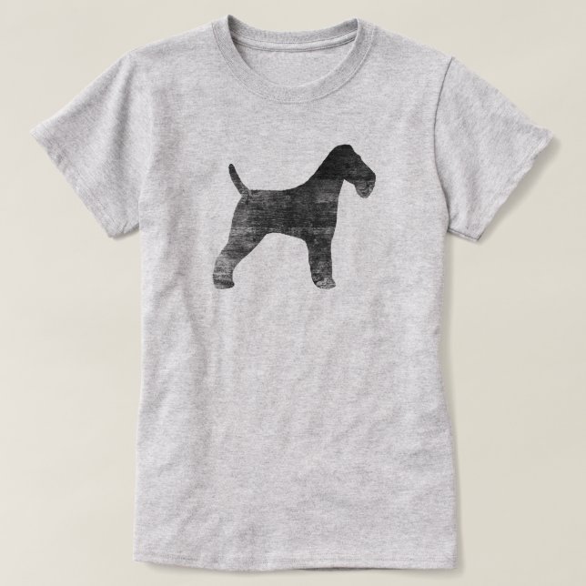 T-shirt Silhueta do Fox Terrier do fio (Frente do Design)